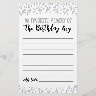 My Favorite memory of the Birthday boy Party game