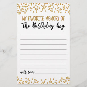 My Favorite memory of the Birthday boy Party game