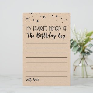 My Favorite memory of the Birthday boy Party game