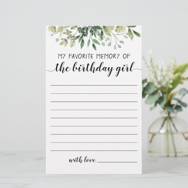 My Favorite Memory Of The Birthday Girl  (Standing Front)