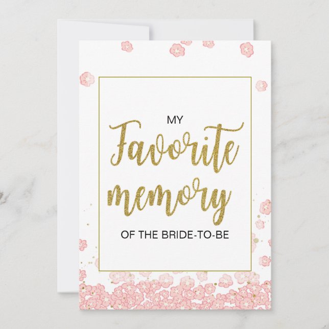 My Favorite Memory of the Bride Sign | Pink Gold (Front)