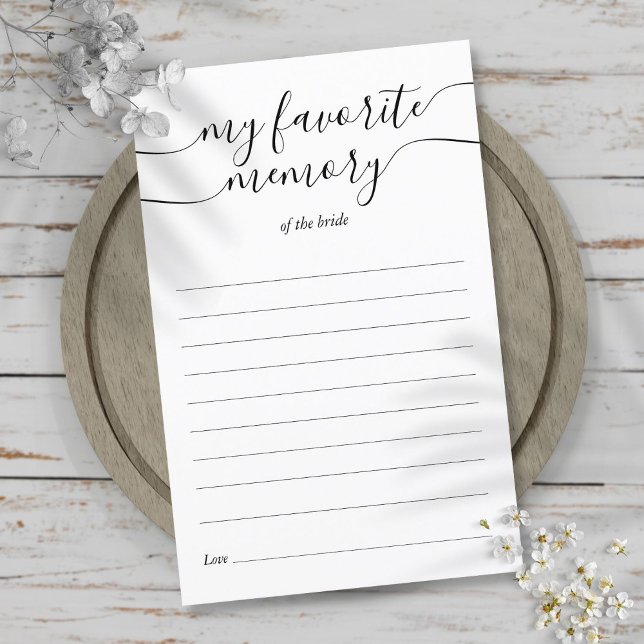 My Favorite Memory Shower Game Card (My Favorite Memory Shower Game Card)