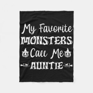 My Favorite Monsters Call Me Auntie Fun Cat Aunt H Fleece Blanket