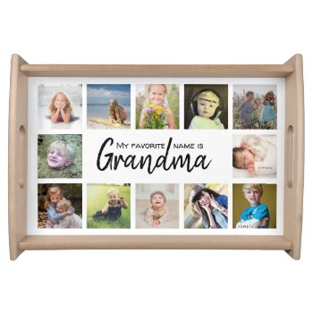 My Favorite Name Is Grandma Photo Keepsake Serving Serving Tray by PartyHearty at Zazzle