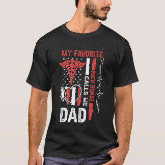 My Favorite NICU Nurse Calls Me Dad USA Flag Fathe T-Shirt