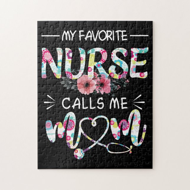 My favorite nurse call me mom jigsaw puzzle (Vertical)