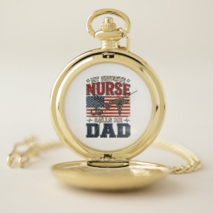 My Favorite Nurse Calls Me Dad Vintage Shirt Desig Pocket Watch