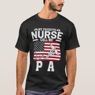 My Favorite Nurse Calls Me Pa Vintage American Fla T-Shirt