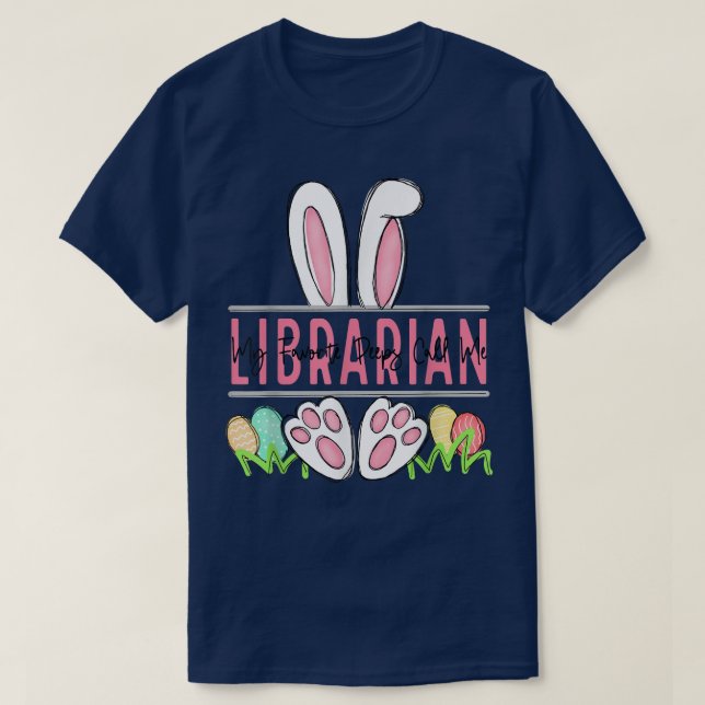 My Favorite Peep Call Me Librarian Happy Easter Da T-Shirt (Design Front)