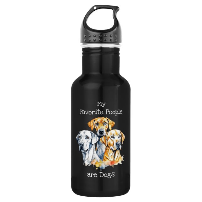 My Favorite People are Dogs Stainless Steel Water Bottle (Front)