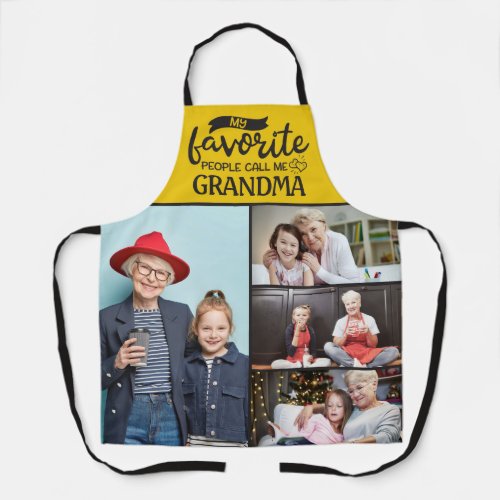 My favorite people call me 4 family photo collage apron