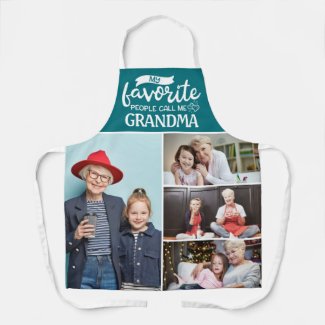 My favorite people call me| 4 family photo collage apron