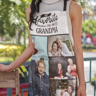 My favorite people call me  4 family photo collage apron