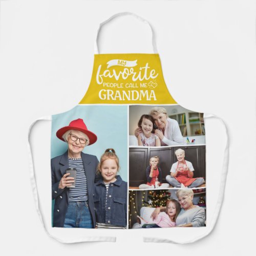 My favorite people call me 4 family photo collage apron