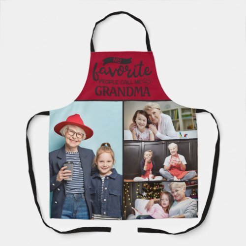 My favorite people call me 4 family photo collage apron