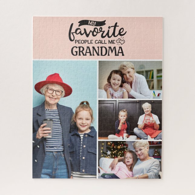 My favorite people call me| 4 family photo collage jigsaw puzzle (Vertical)