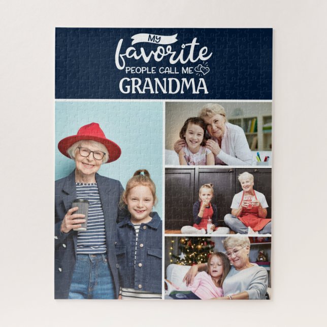 My favorite people call me| 4 family photo collage jigsaw puzzle (Vertical)