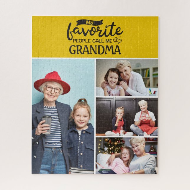 My favorite people call me| 4 family photo collage jigsaw puzzle (Vertical)