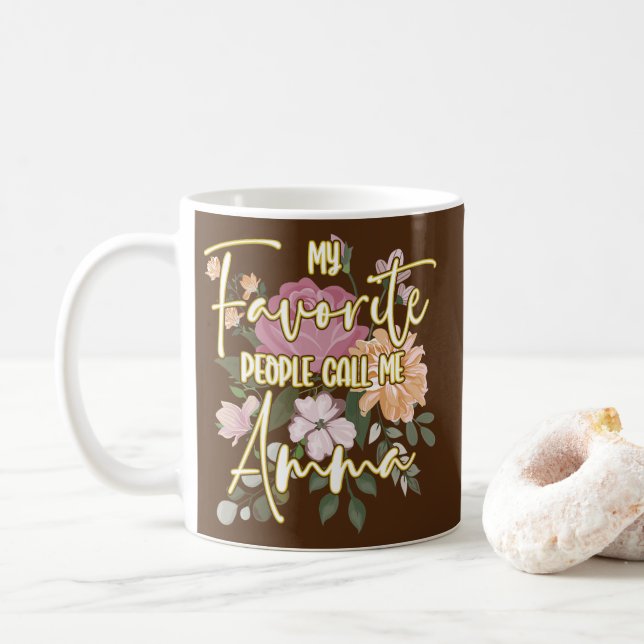 My Favorite People Call Me Amma Grandma  Coffee Mug (With Donut)
