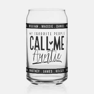 My Favorite People Call Me Auntie Custom Names Can Glass