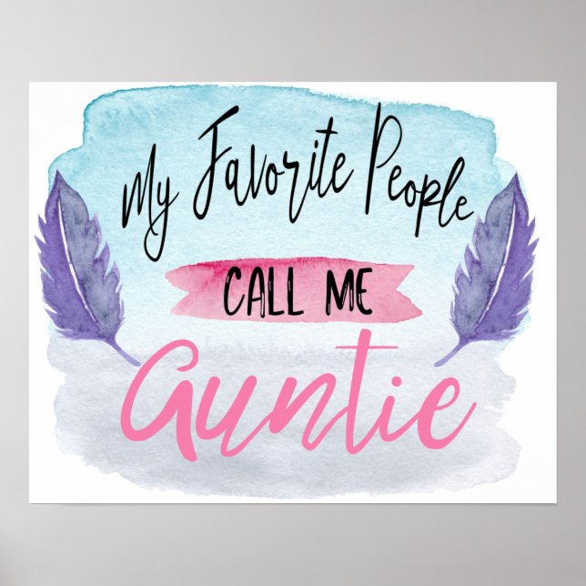 My Favorite People Call Me Auntie Wall Art (Front)