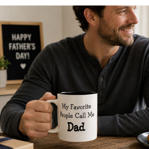 ): My Favorite People Call Me Dad Funny Gift  Two-Tone Coffee Mug