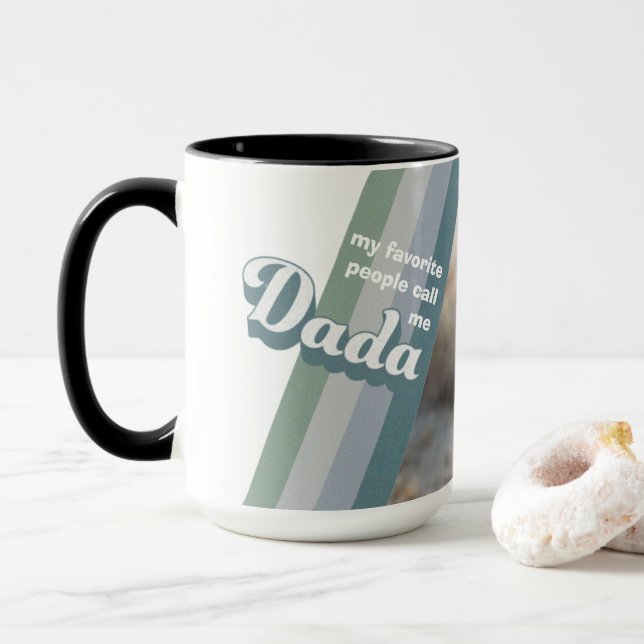 My Favorite People Call Me Dada Personalized Photo Mug (With Donut)