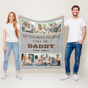 My Favorite People Call Me Daddy Father's Day Fleece Blanket