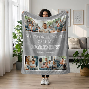 My Favorite People Call Me Daddy Father's Day Fleece Blanket