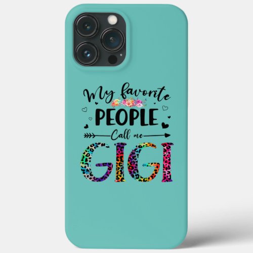 My Favorite People Call Me Gigi Floral Leopard iPhone 13 Pro Max Case