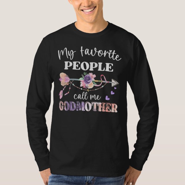 My Favorite People Call Me Godmother Women Floral  T-Shirt (Front)