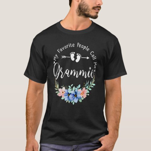 My Favorite People Call Me Grammie Women Flower Gr T_Shirt