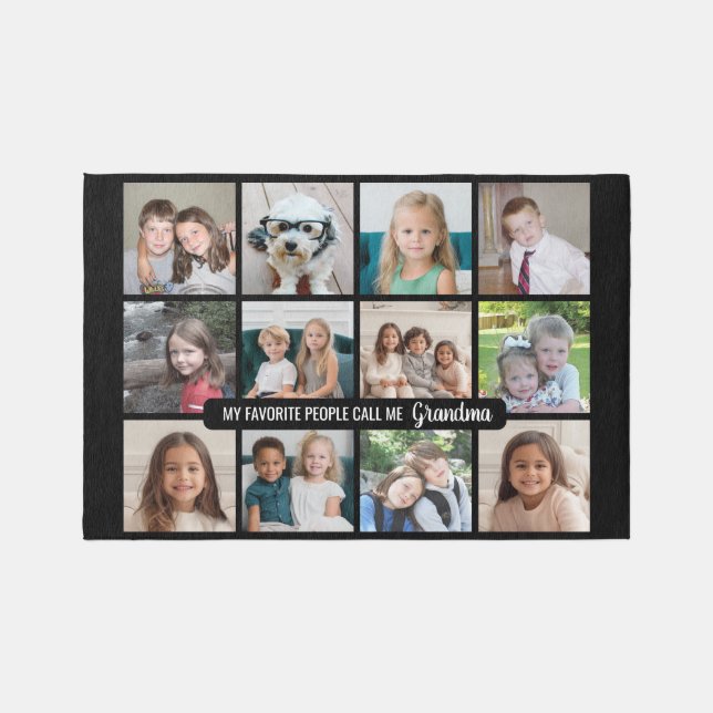 My Favorite People Call Me Grandma - 12 Photo Rug (Front)