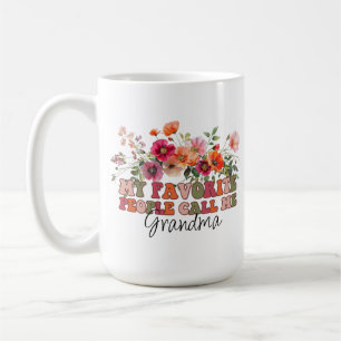 My Favorite People Call Me Grandma Custom Floral Coffee Mug