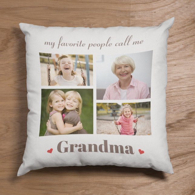 My Favorite People Call Me Grandma Custom Images Throw Pillow (Creator Uploaded)