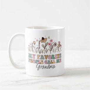 My Favorite People Call Me Grandma Floral Coffee Mug