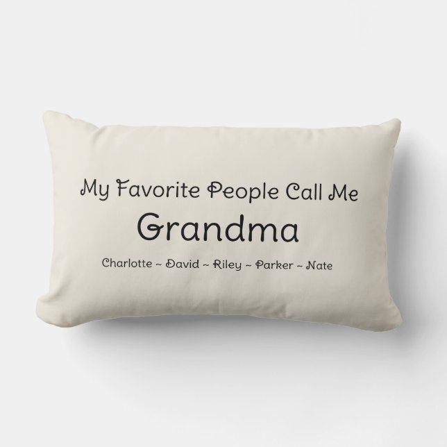 My Favorite People Call Me Grandma Grandchildren Lumbar Pillow (Front)