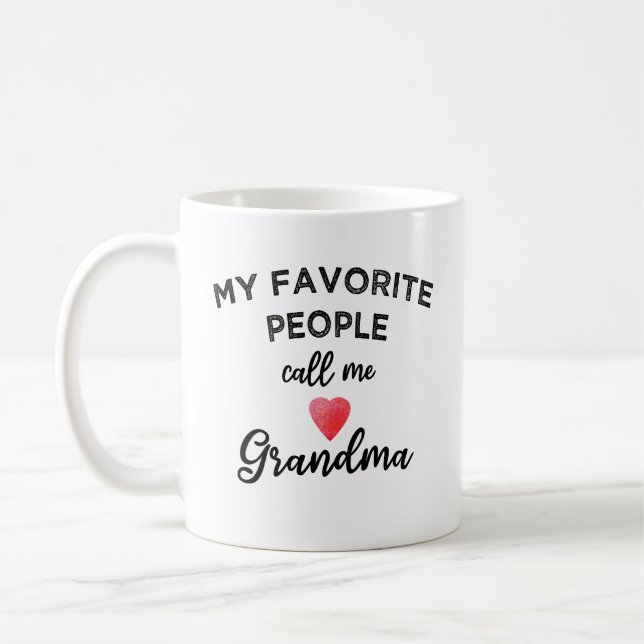 My Favorite People Call Me Grandma heart grandkids Coffee Mug (Left)