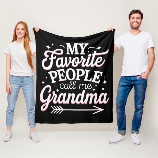 My Favorite People Call Me Grandma Mother’s Day Fleece Blanket (In Situ)
