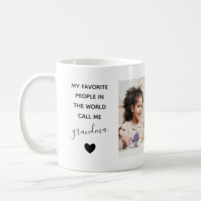 My Favorite People Call Me Grandma Photo Collage Coffee Mug (Left)