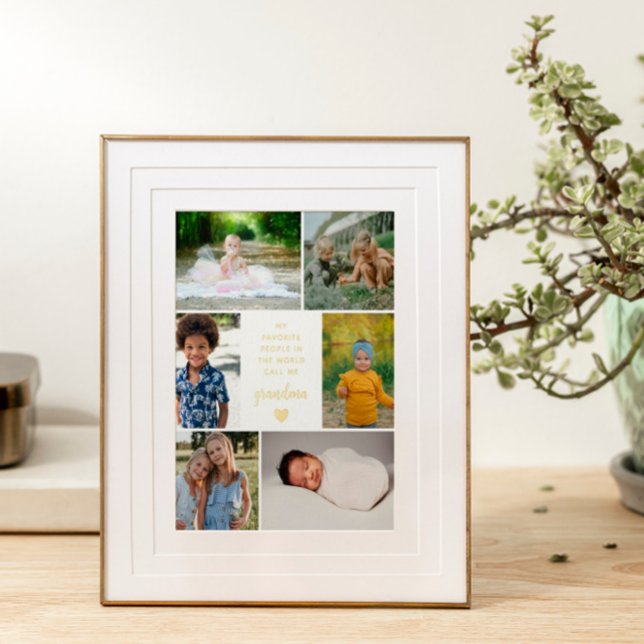 My Favorite People Call Me Grandma Photo Collage Foil Prints (Creator Uploaded)