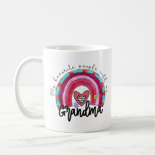 My Favorite People Call Me Grandma Pink Rainbow Coffee Mug