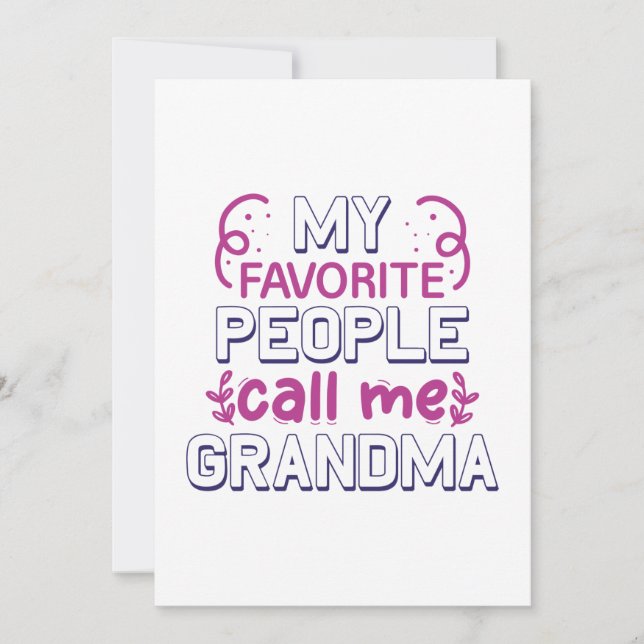 My Favorite People Call Me Grandma Thank You Card (Front)