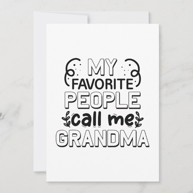 My Favorite People Call Me Grandma Thank You Card (Front)