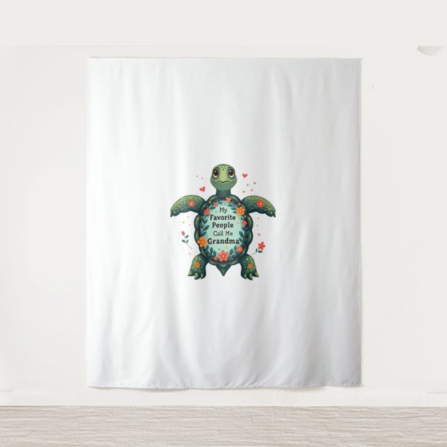 My Favorite People Call Me Grandma Turtle - Grandm Tapestry (Front)