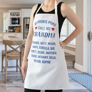 My Favorite People call Me Grandma, White Custom Apron