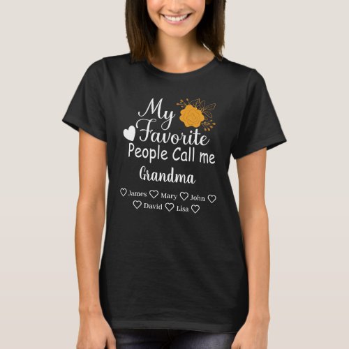 My Favorite People call Me Grandma with grandkids T_Shirt