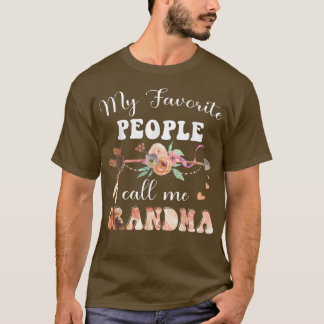My Favorite People Call Me Grandma Women Floral Gr T-Shirt