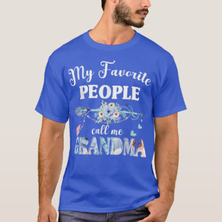 My Favorite People Call Me Grandma Women Floral Gr T-Shirt