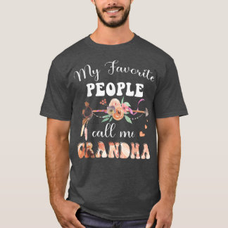My Favorite People Call Me Grandma Women Floral Gr T-Shirt
